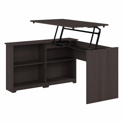 Elevate Your Workspace with the Cabot 52W Adjustable Sit to Stand Corner Desk in Elegant Heather Gray