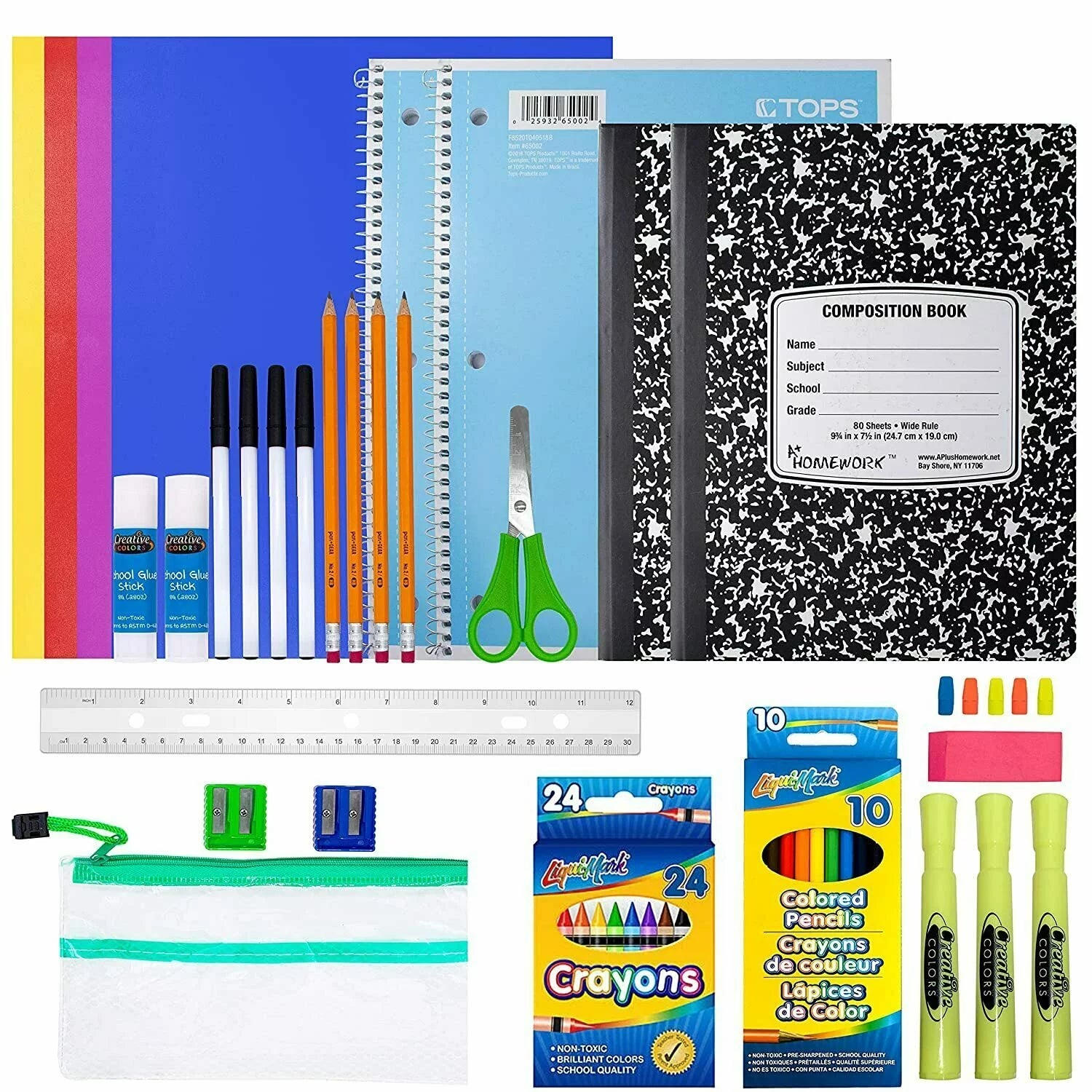 Comprehensive Double Set of School Supplies for Kids - Ultimate Back to School Supply Box