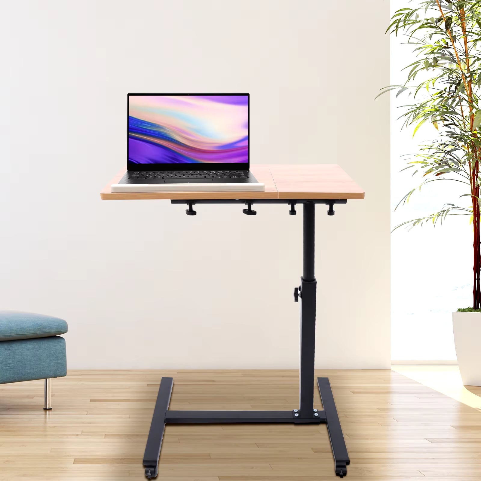 Height Adjustable Portable Mobile Lift Computer Folding Desk - Perfect for Study and Work