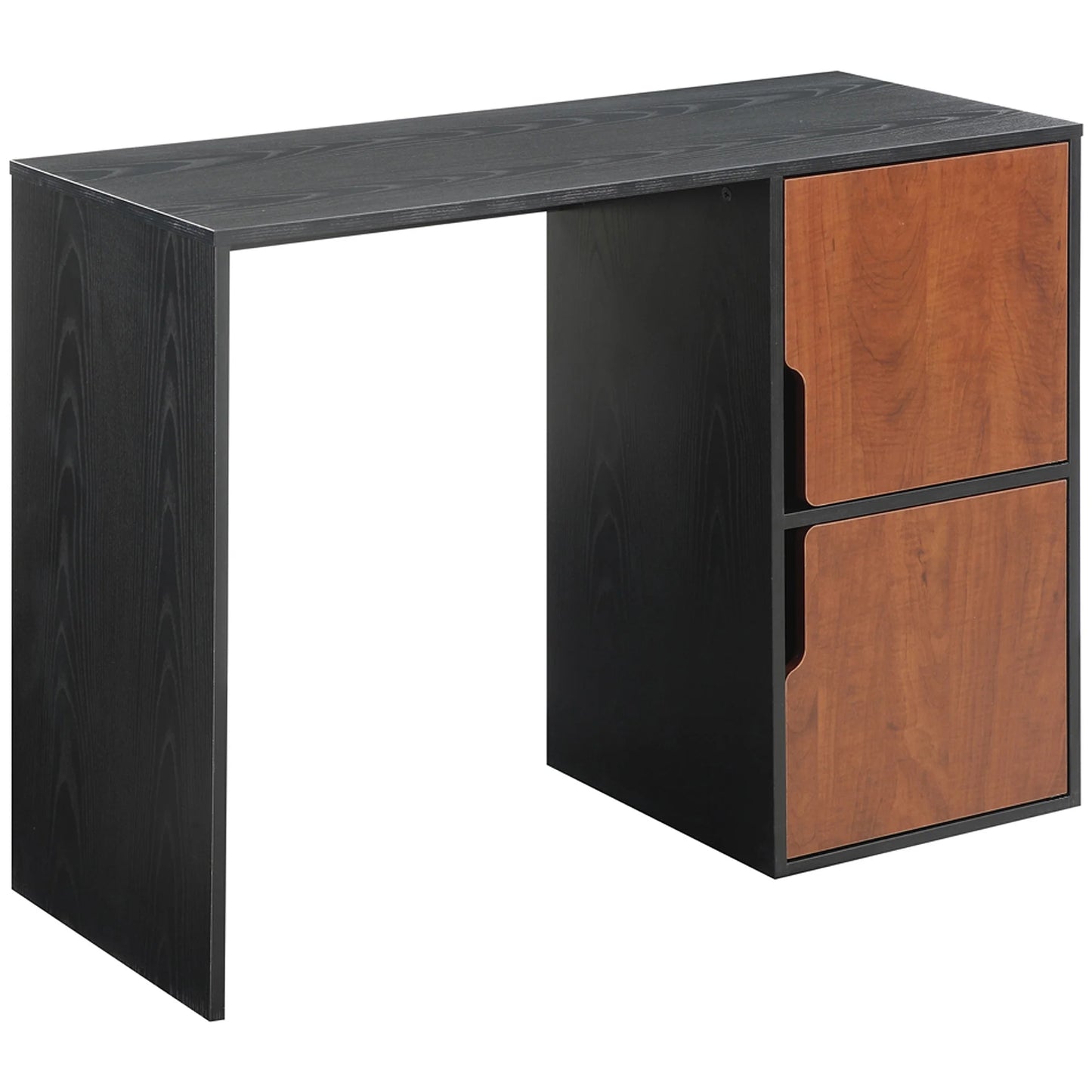 Designs2Go 29.5" Tall Student Desk with Storage Cabinets, Black and Cherry Finish, Suitable for All Ages