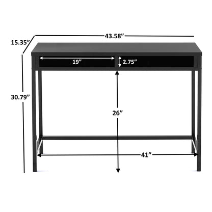 Modern black study desk, durable and stylish for work and learning!