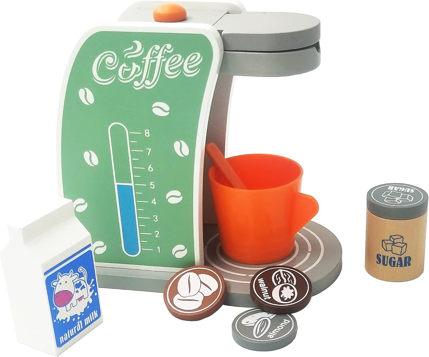 Engaging Wooden Coffee Maker Playset for Kids - Realistic Espresso Machine for Imaginative Kitchen Adventures in Pretend Play