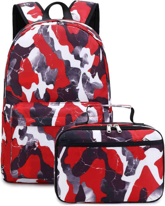 Stylish Camouflage School Backpack Set for Boys and Girls - Perfect for Elementary and Middle School