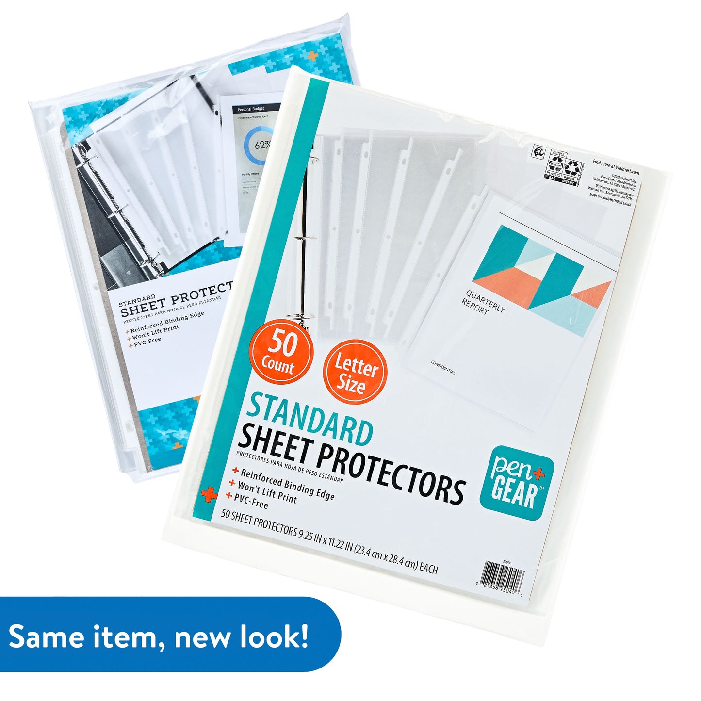 Premium Pen + Gear Standard Sheet Protectors - 50 Clear, Durable Protectors for 8.5" x 11" Documents