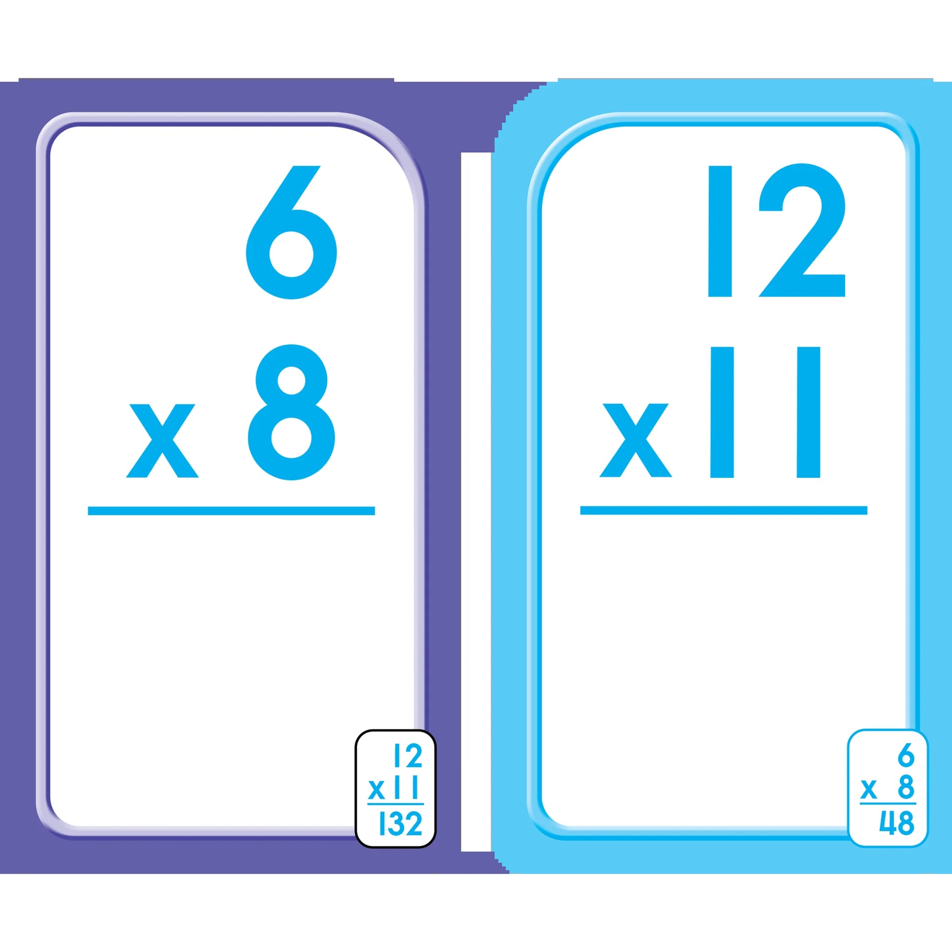 Engaging Multiplication Flash Cards for Ages 8 and Up - 55 Double-Sided Learning Cards