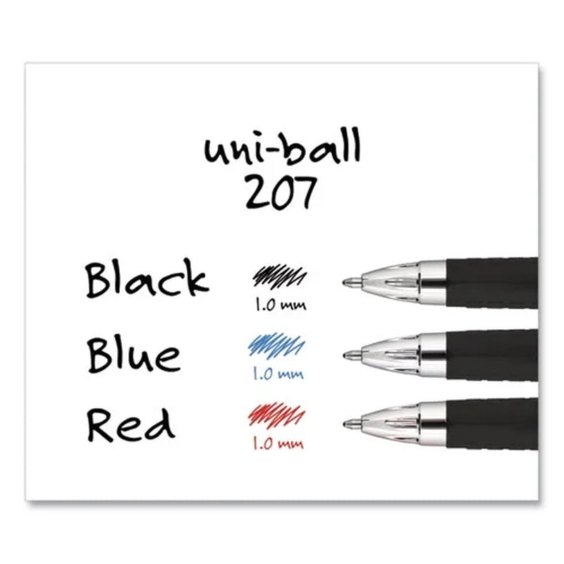 Premium Signo 207 Retractable Gel Pens - Bold 1.0 mm Black Ink, Translucent Black Barrel, Bundle of 120