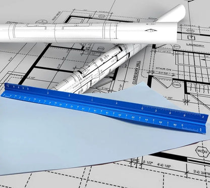 Aluminum Architect Scale Ruler - Triangular Scale For Blueprint