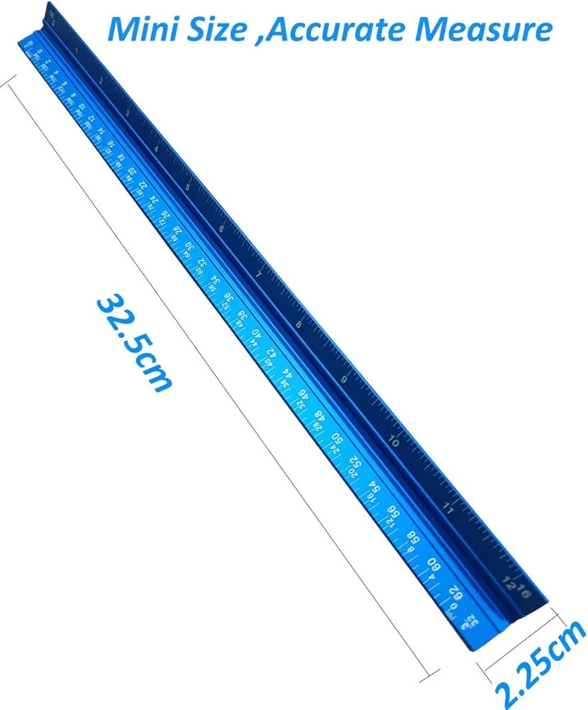 Aluminum Architect Scale Ruler - Triangular Scale For Blueprint