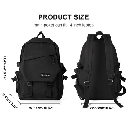 Versatile Black College Backpack - Ideal Travel Daypack for High School Students and Professionals