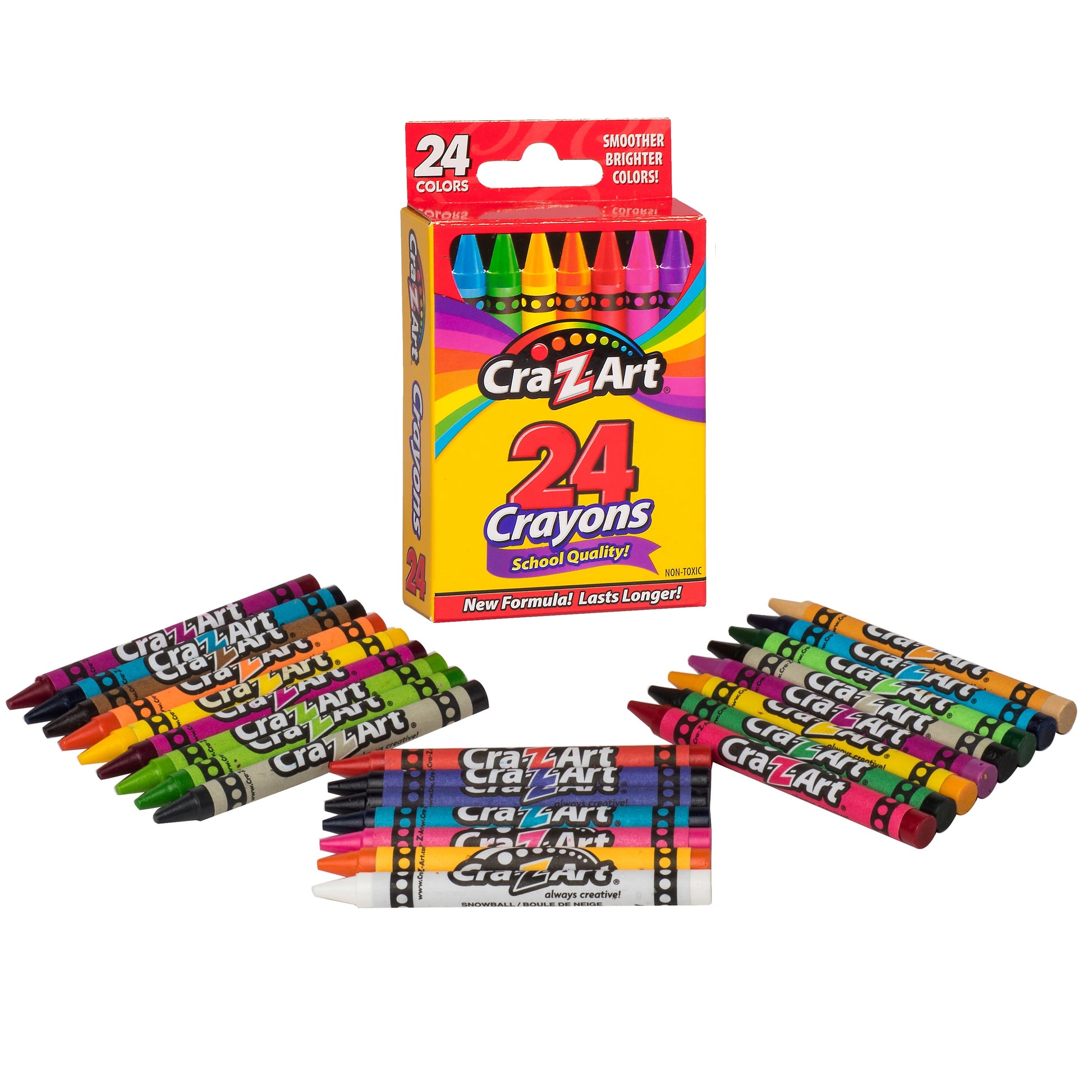 Vibrant 24 Count Multicolor Crayons - Essential Back to School Supplies, Perfect for Home and Classroom