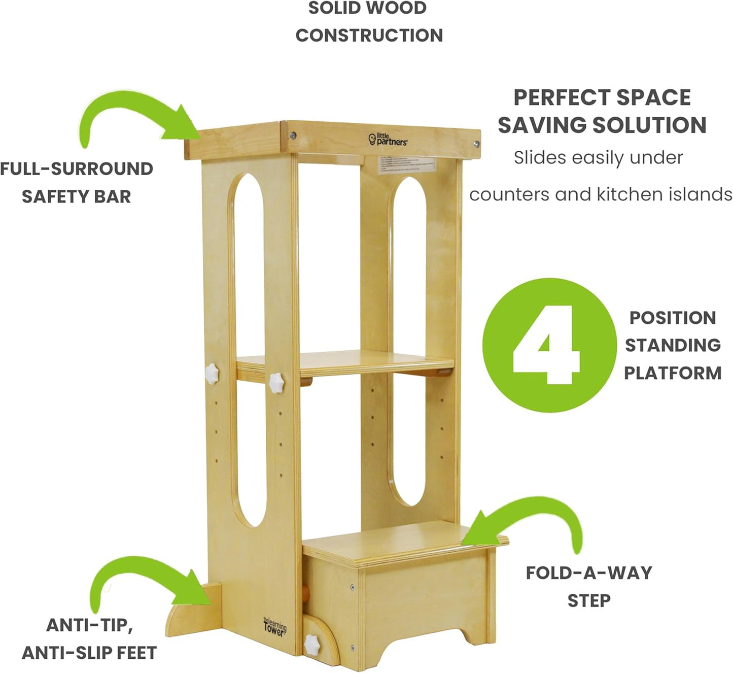 Versatile Montessori Learning Tower - Aged 2 to 6 with Adjustable Height