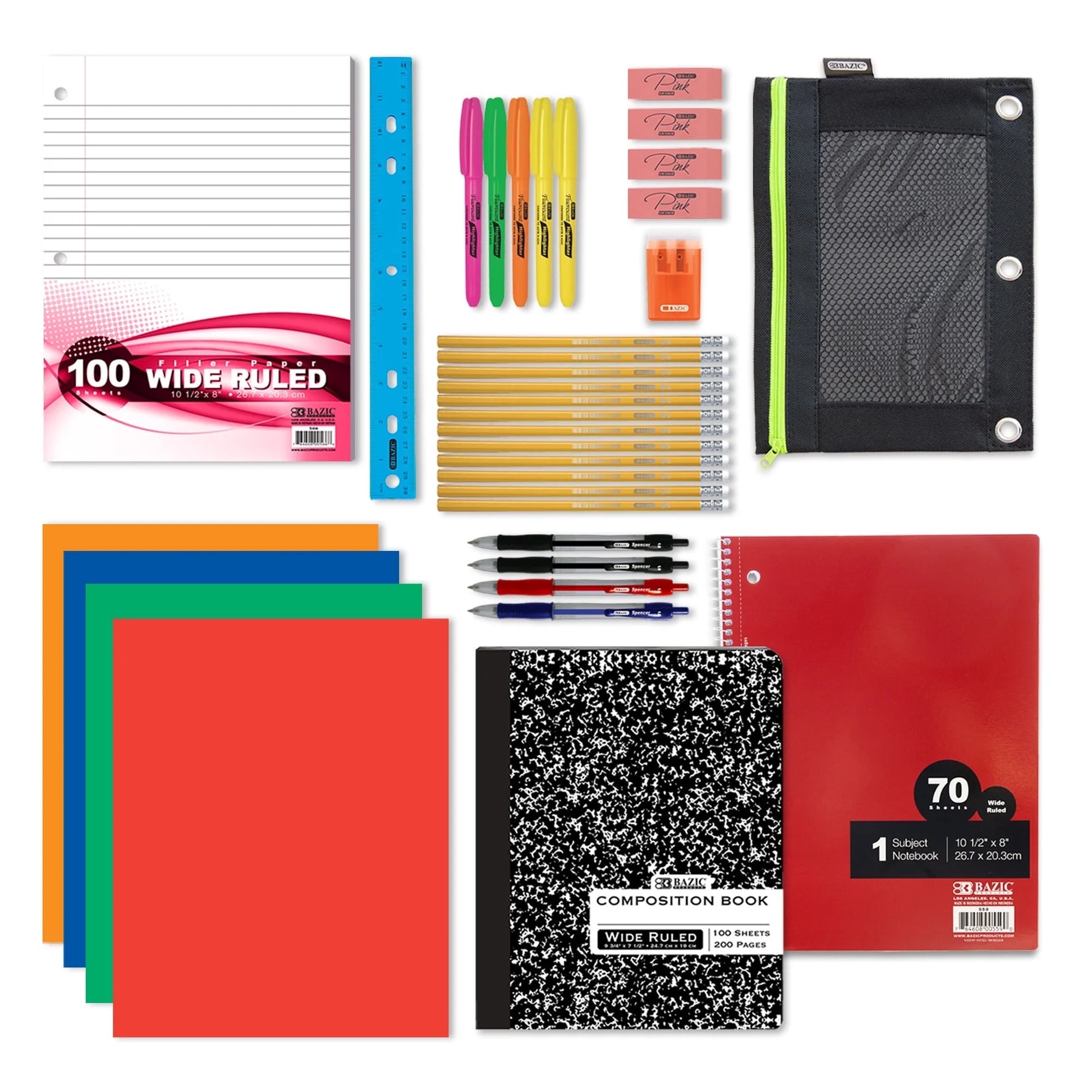 Ultimate Back to School Kit: 33 Essential Stationery Supplies for K-12 Students - Perfect for Organizing Your School Year!