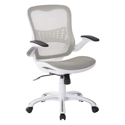 Riley Ergonomic Office Chair with Adjustable White Mesh Seat and Back for Ultimate Comfort