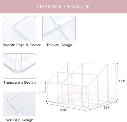 Clear Pen Holder, Pen Organizer for Desk, Pencil Cup for Home Office, School Supplies, Art Stationery, Desktop Storage and Accessorizes for Card, Marker, Remote Control