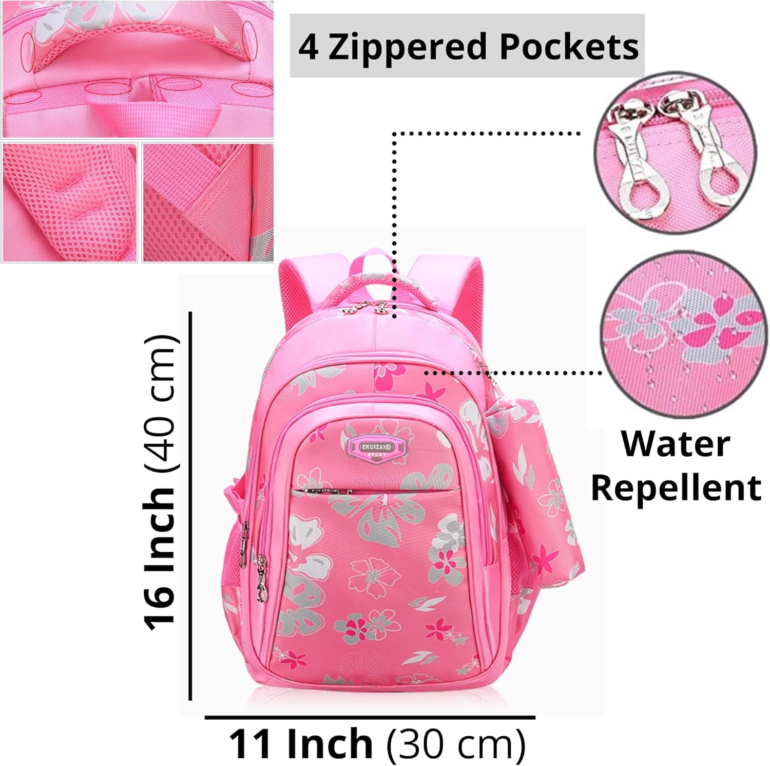 Trendy Pink Unicorn Kids Backpack with Pencil Case - Perfect for School, Water-Resistant & Stylish!