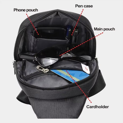 SWISS Men's Waterproof Chest Bag - Versatile and Durable Crossbody Sling for Outdoor Adventures