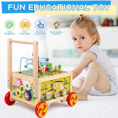 Discover the 7-in-1 Wooden Activity Cube: A Montessori-Inspired Educational Toy for Toddlers