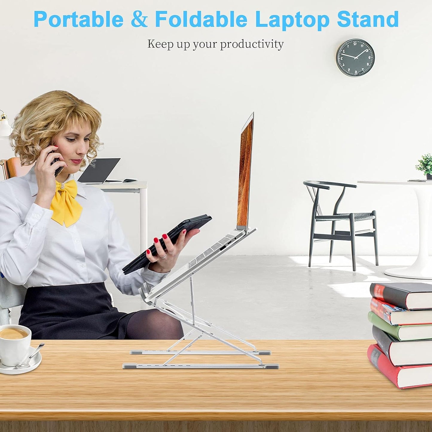 Elevate Your Workspace with Our Adjustable Laptop Stand - Ergonomic, Portable, and Compatible with All Laptops!