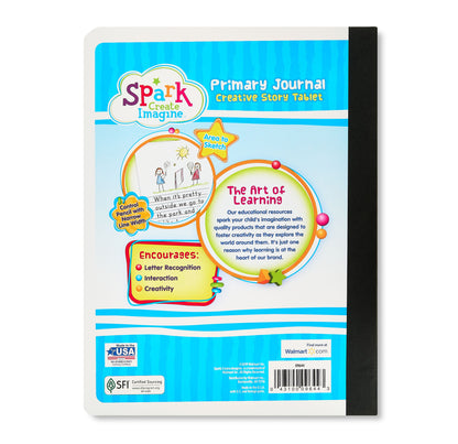 Engaging Learning Journal for Young Creators - 100 Sheets Primary Journal, 9.75 x 7.5, Half Page Ruled