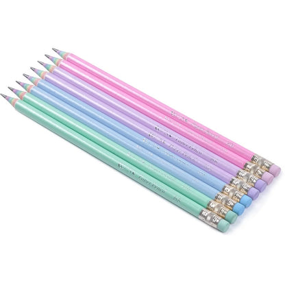 Premium Eco-Friendly Number 2 Pencils - 24 Pack with Vibrant Rainbow Colors