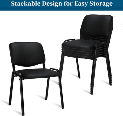 Premium PU Waiting Room Chairs - 5-Pack Stacking Solution for Office and Dining Spaces