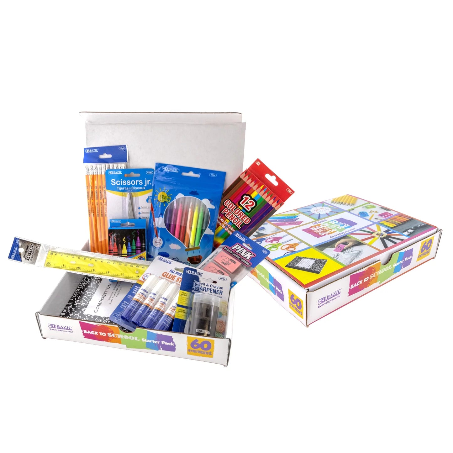 Ultimate Back to School Starter Pack - 60 Essential Supplies for Success (BAZ8010)