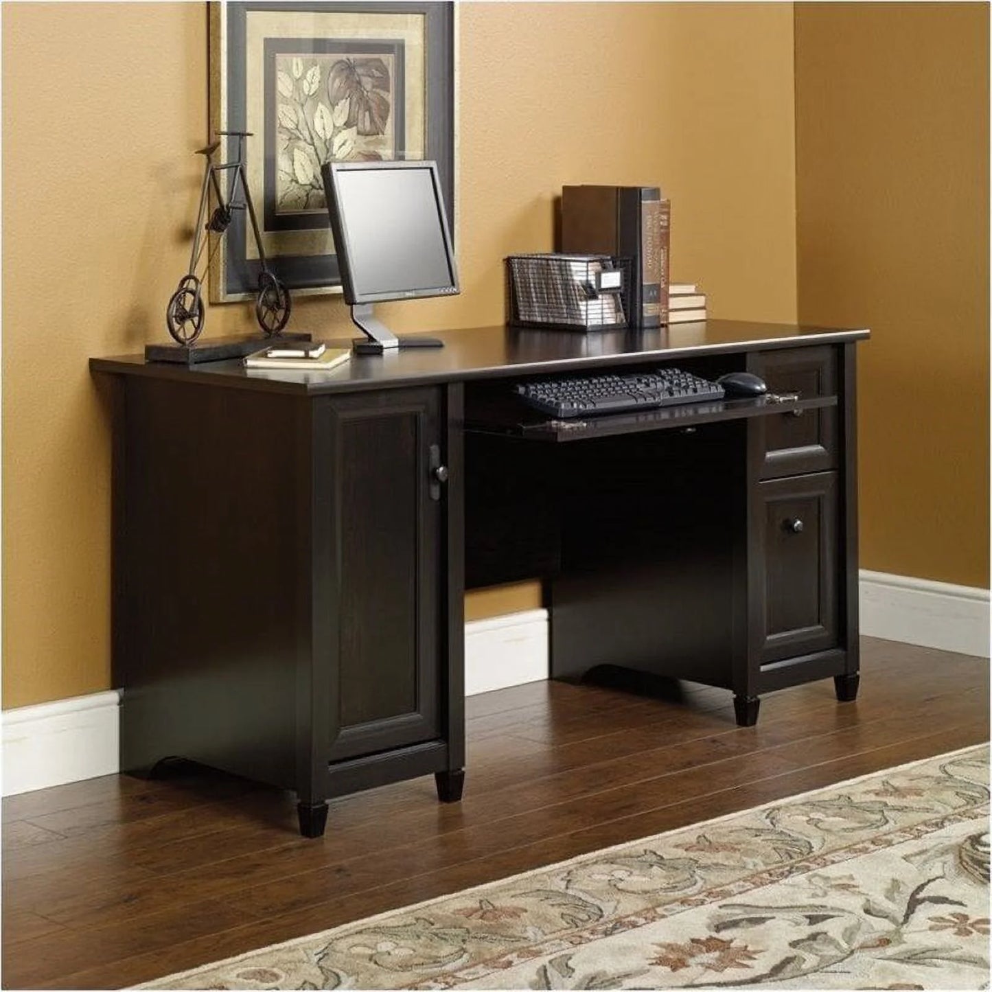 Elegant Estate Black Computer Desk for Home Office