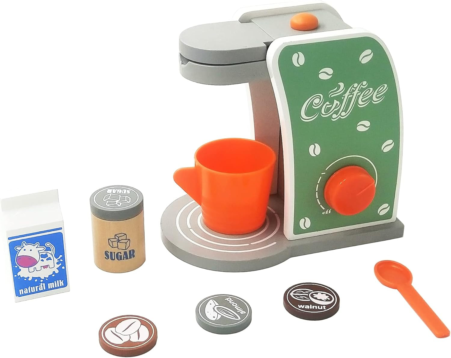 Engaging Wooden Coffee Maker Playset for Kids - Realistic Espresso Machine for Imaginative Kitchen Adventures in Pretend Play