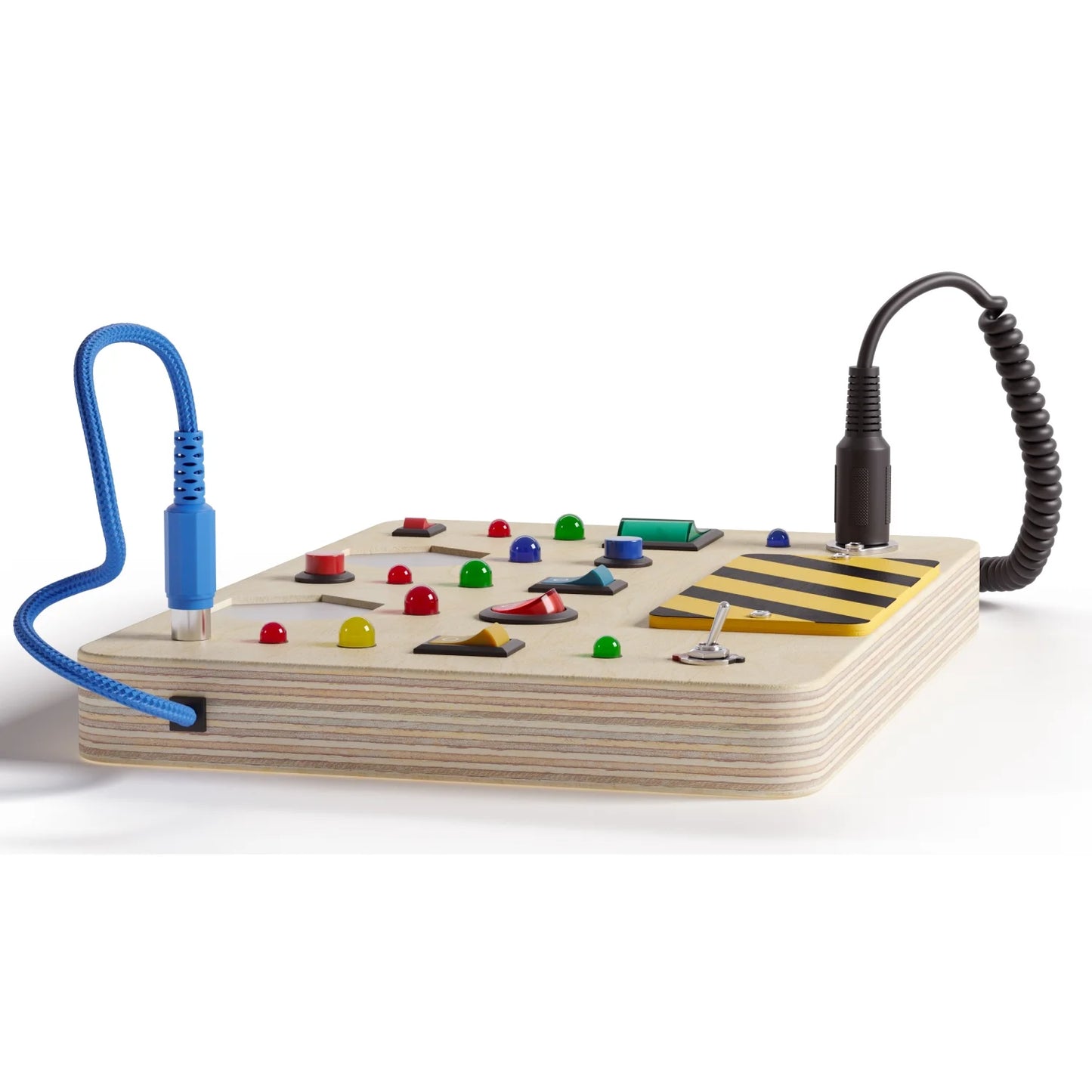 Large Montessori Wooden Busy Board with Interactive LED Buttons - A Premium Educational Sensory Toy for Toddlers