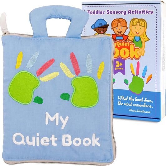 Montessori-Inspired Fabric Quiet Book: Engaging Touch, Feel, and Learn Activities for Toddlers - Ideal Portable Sensory Educational Toy for Travel