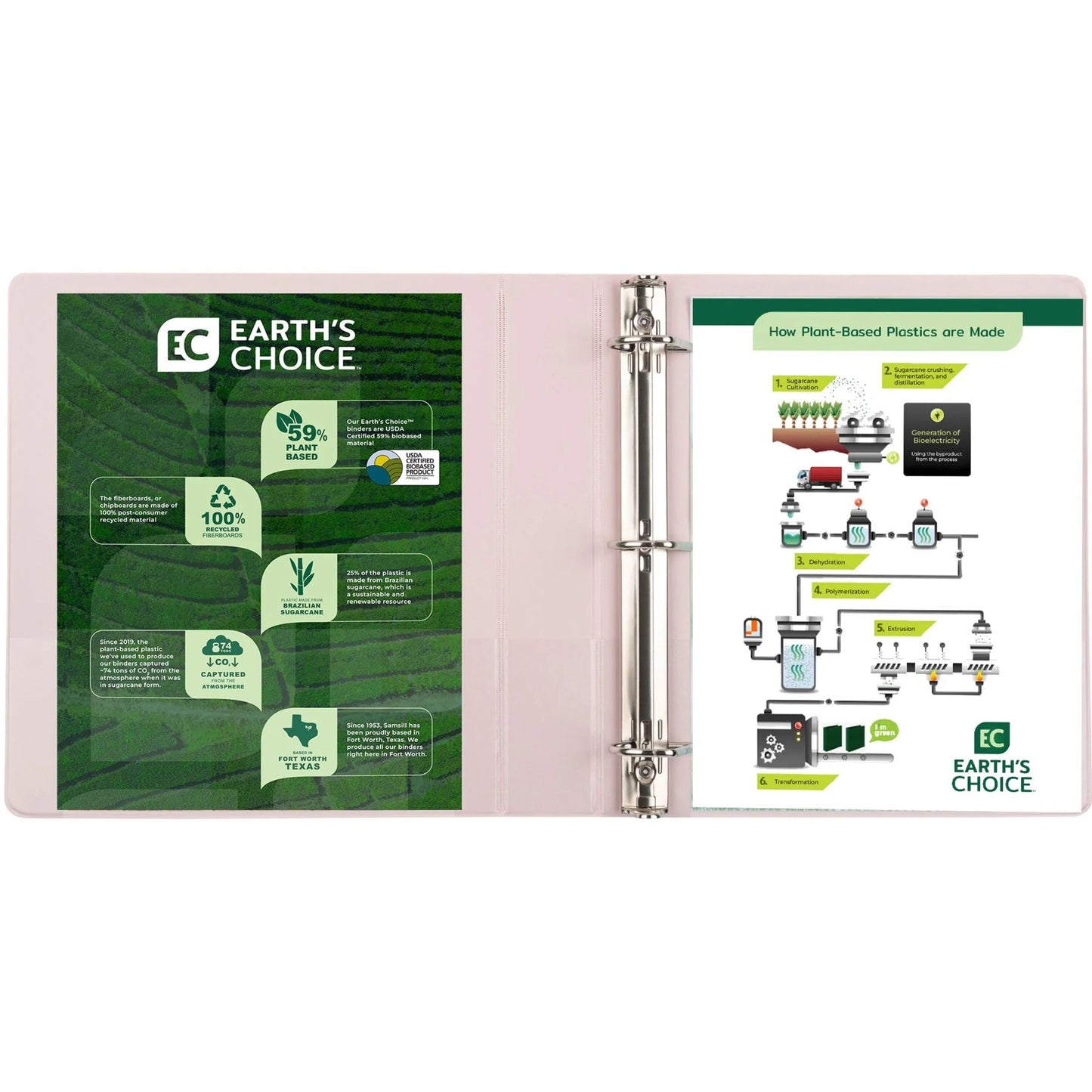 Eco-Friendly 2 Inch 3 Ring Binders - Assorted 4 Pack by Samsill Earth's Choice