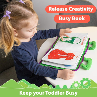 Montessori-Inspired Fabric Quiet Book: Engaging Touch, Feel, and Learn Activities for Toddlers - Ideal Portable Sensory Educational Toy for Travel