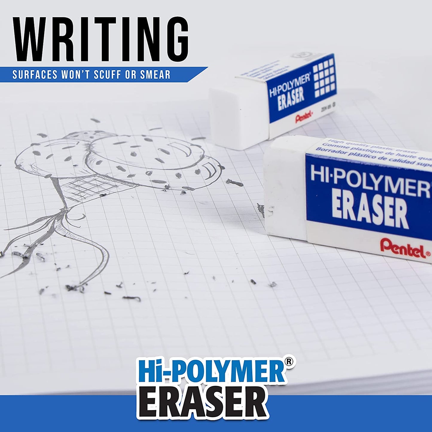  Pack of 10 hi-polymer block erasers