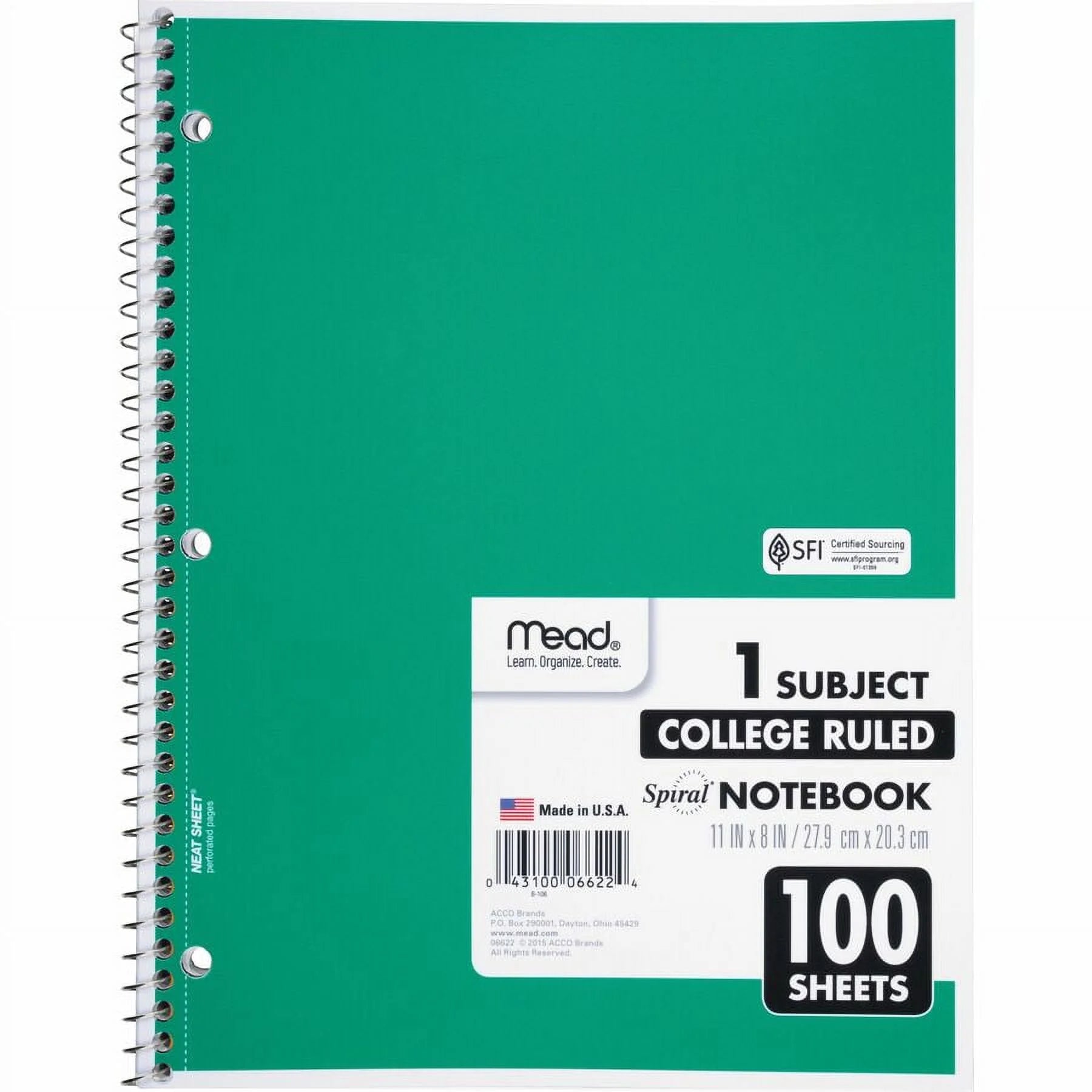 MEA06622BD One-Subject Spiral Notebook - 12 Pack of Durable, Perforated College-Ruled Notebooks