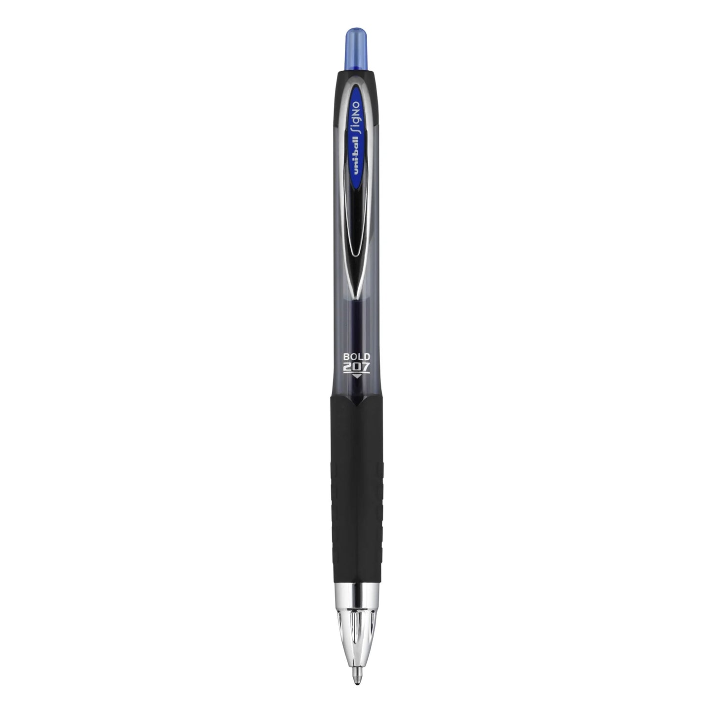 Uniball 207 Retractable Gel Pens - Bold 1.0 mm Blue Ink, 12 Count for Professional Writing