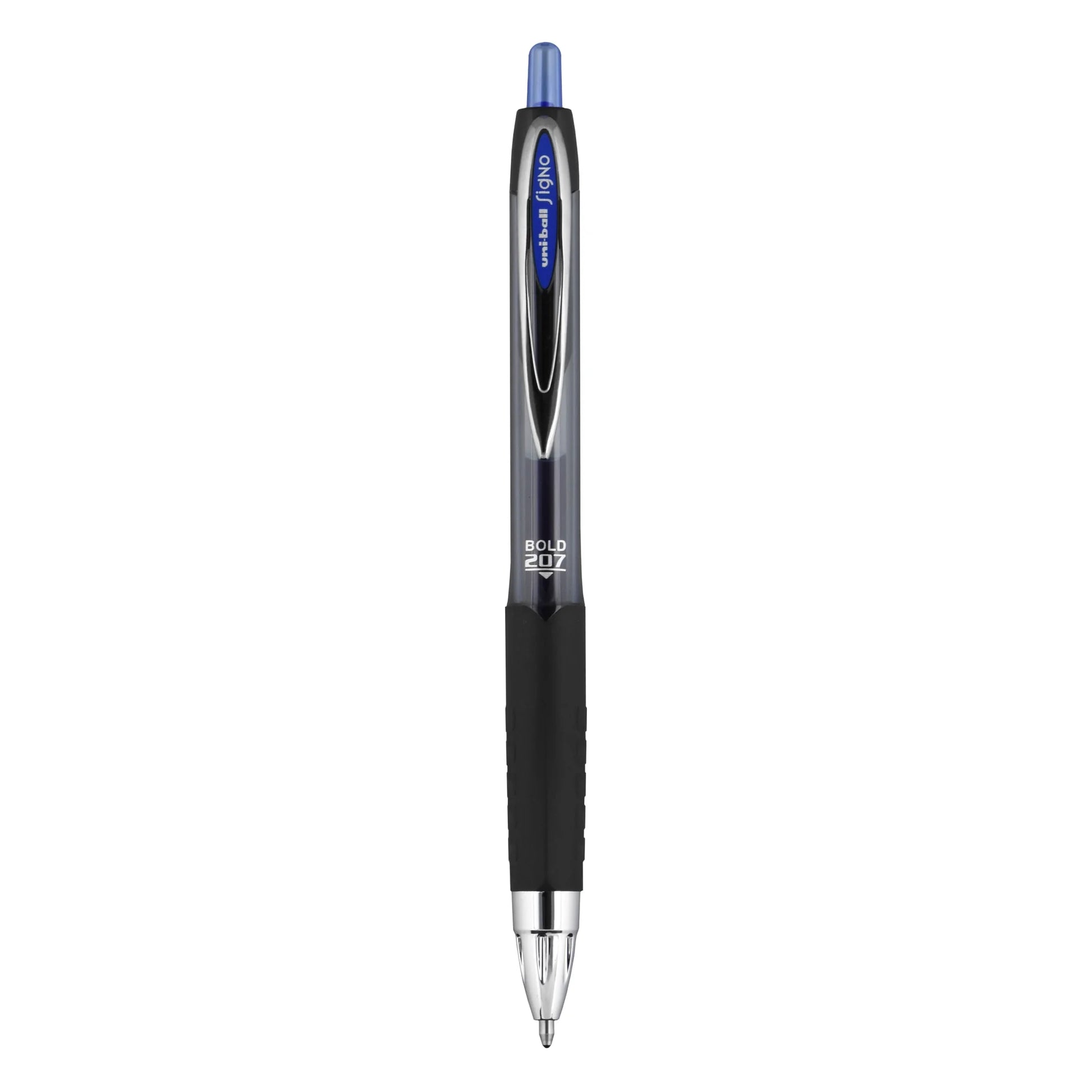 Uniball 207 Retractable Gel Pens - Bold 1.0 mm Blue Ink, 12 Count for Professional Writing