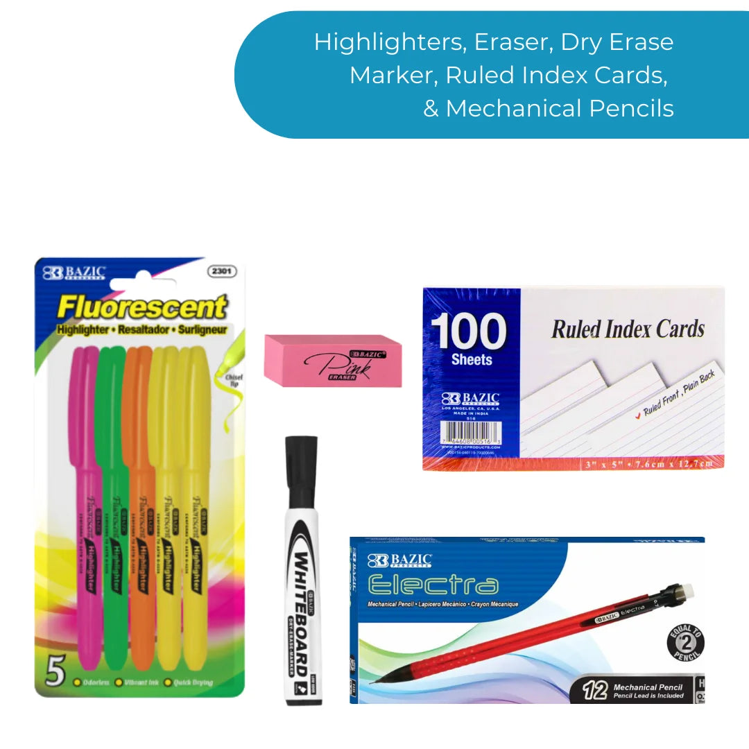 Comprehensive Middle and High School Supply Bundle - Essential 25-Piece Kit for Back to School Success