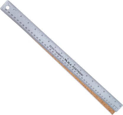 Metal Ruler 18 Inch - Stainless Steel 18 Inch Metal Ruler with Cork Backing 