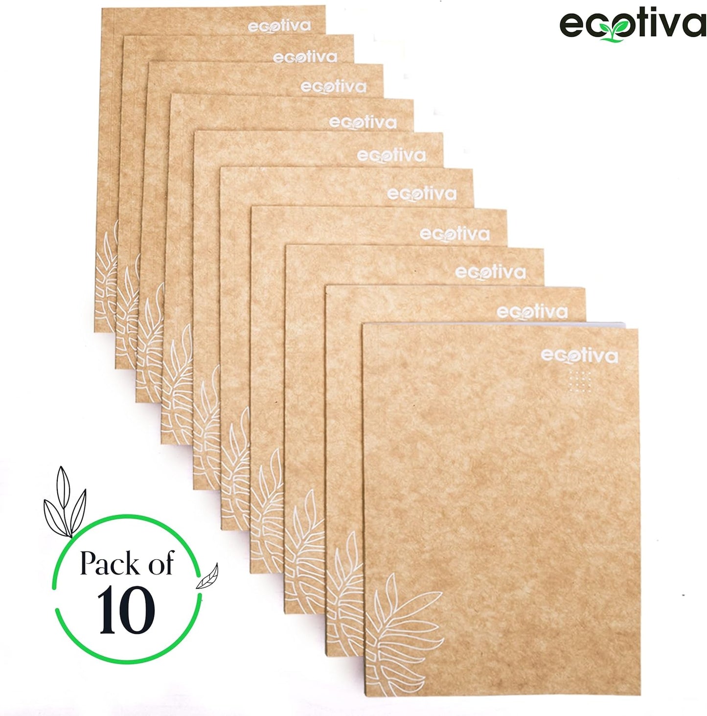 Premium Eco-Friendly Dotted Notebooks - 10 Pack of 100% Recycled A5 Notebooks with Thick Pages for Writing and Journaling