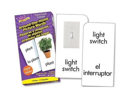 Bilingual English/Spanish Picture Words Flash Cards for Engaging Language Learning