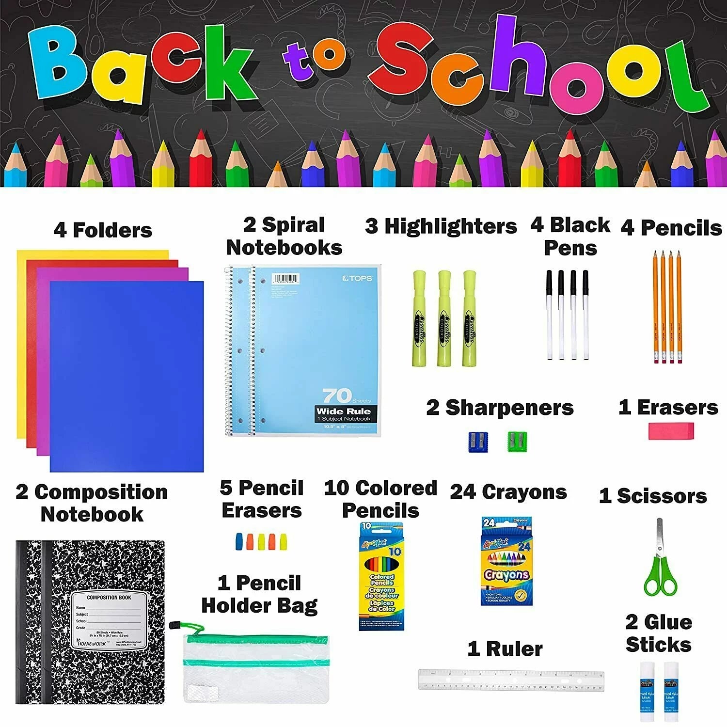 Comprehensive Double Set of School Supplies for Kids - Ultimate Back to School Supply Box