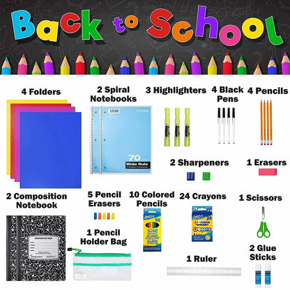 Comprehensive Double Set of School Supplies for Kids - Ultimate Back to School Supply Box