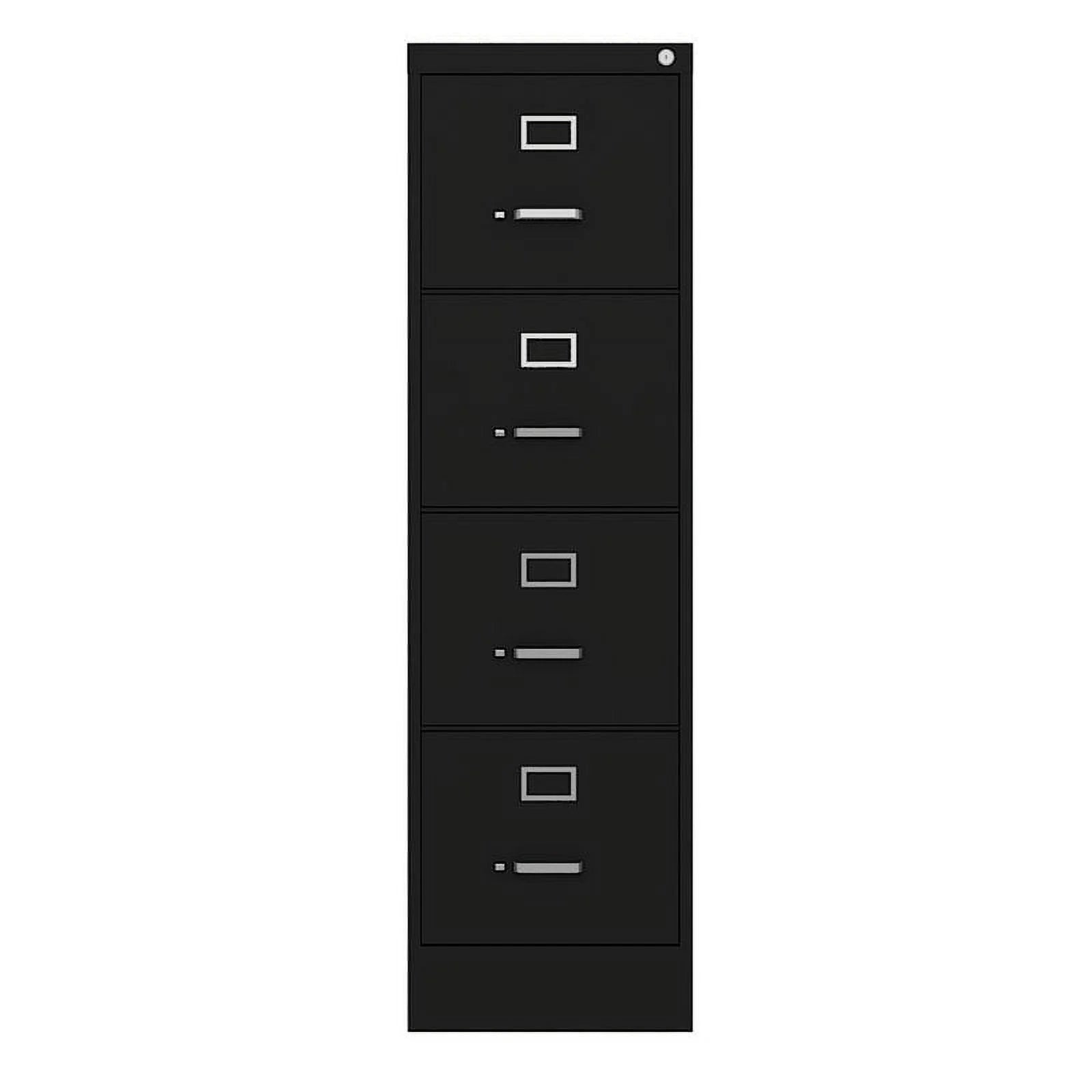 Commercial Grade 4 Drawer Letter File Cabinet in Sleek Black - Fully Assembled for Effortless Organization