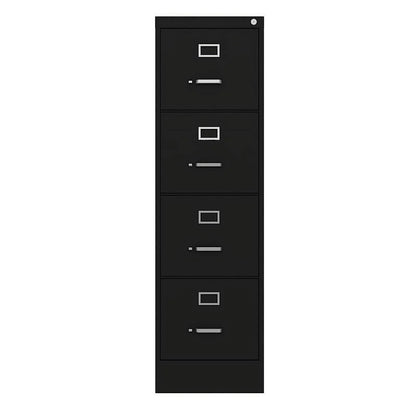 Commercial Grade 4 Drawer Letter File Cabinet in Sleek Black - Fully Assembled for Effortless Organization