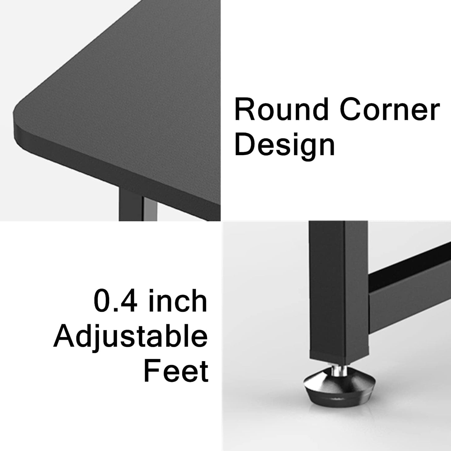 Versatile 43-Inch Folding Desk - No Assembly Required, Ideal for Home Office, Study, and Gaming - Portable and Adjustable for Small Spaces - Sleek Black Design