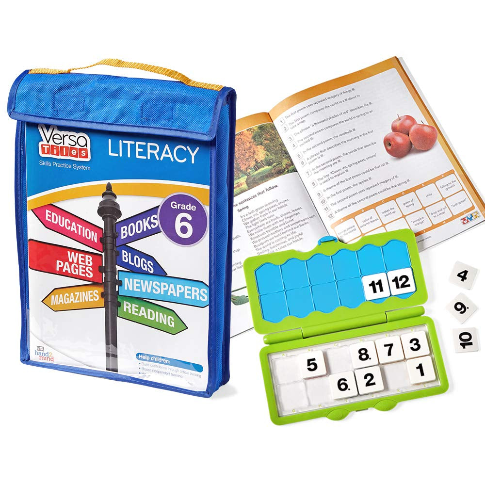 Versatile Reading Practice Take-Along Set for Sixth Grade: Engaging Self-Checking Workbook and Homeschool Curriculum with Case Included