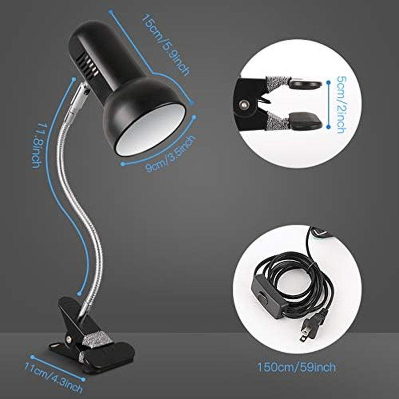 Versatile 360° Flexible Clip-On Desk Lamp - Ideal for Reading, Home Office, and Bedroom Lighting