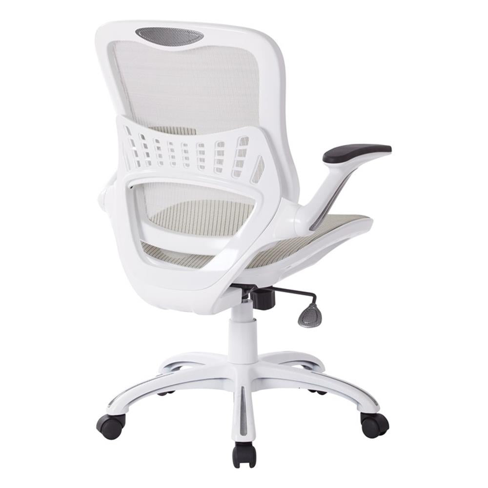 Riley Ergonomic Office Chair with Adjustable White Mesh Seat and Back for Ultimate Comfort