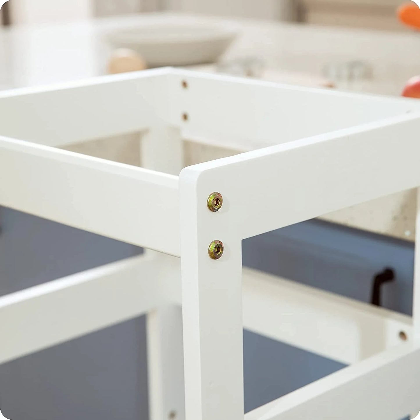 Elevate Your Child's Independence with Our White Montessori Kitchen Step Stool for Toddlers - A Safe and Stylish Learning Tower for Little Helpers