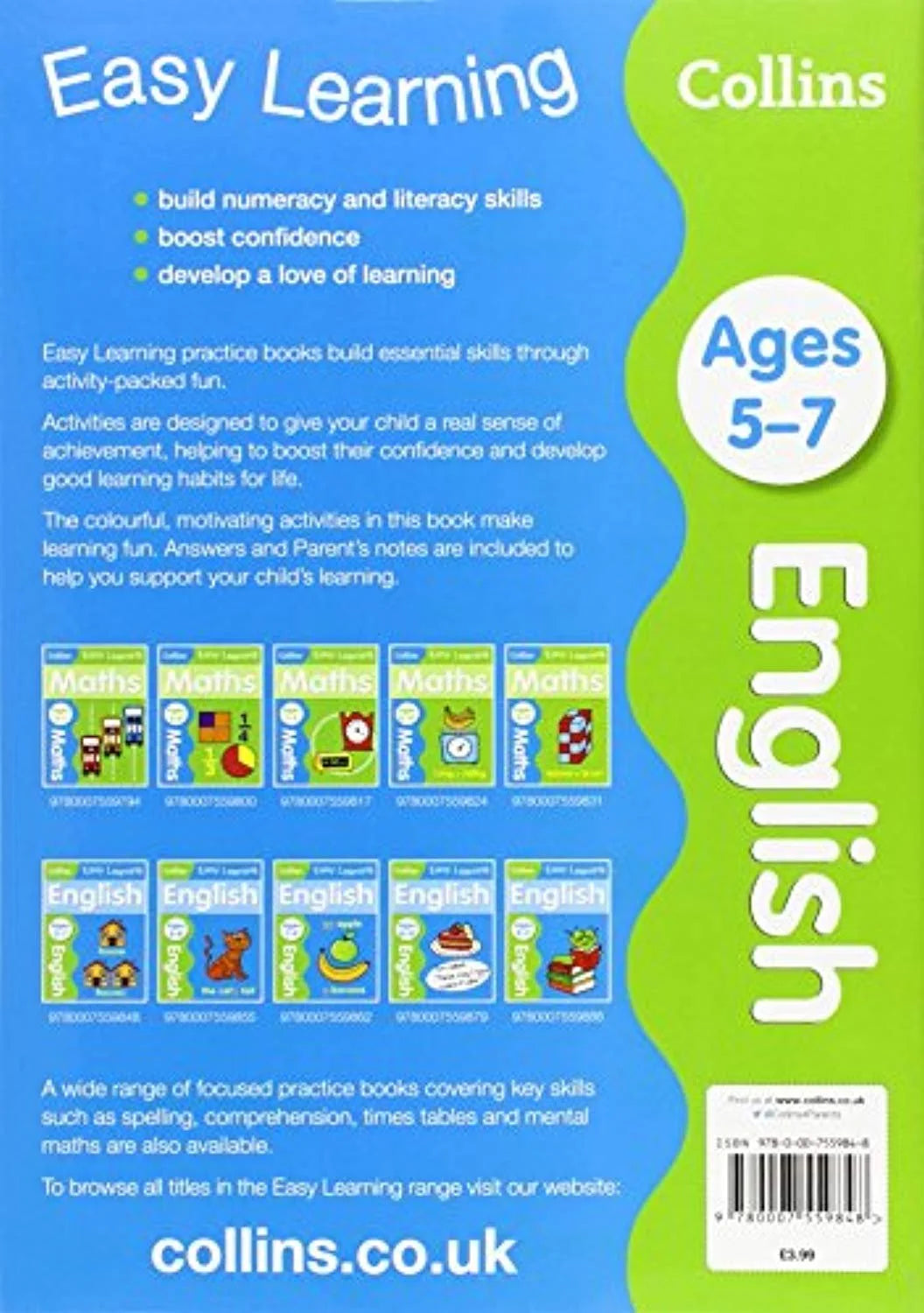 Comprehensive Collins Easy Learning English Workbook for Ages 5-7 - Engaging Activities to Enhance Language Skills